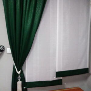 Zasłony zielone z panelami