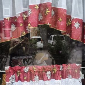 Boże narodzenie czerwony  komplet z gipiurą