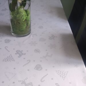 Obrus świąteczny srebrzysty