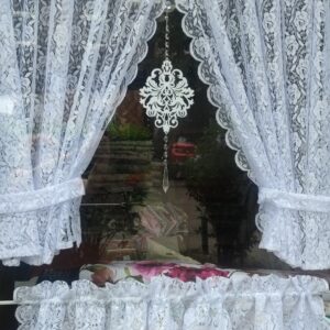 Komplet kuchenny koronka w kwiaty